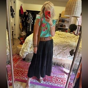 Elegant Floral Ruffle Sleeve Blouse